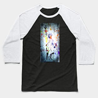 Statue of Liberty Grunge Baseball T-Shirt